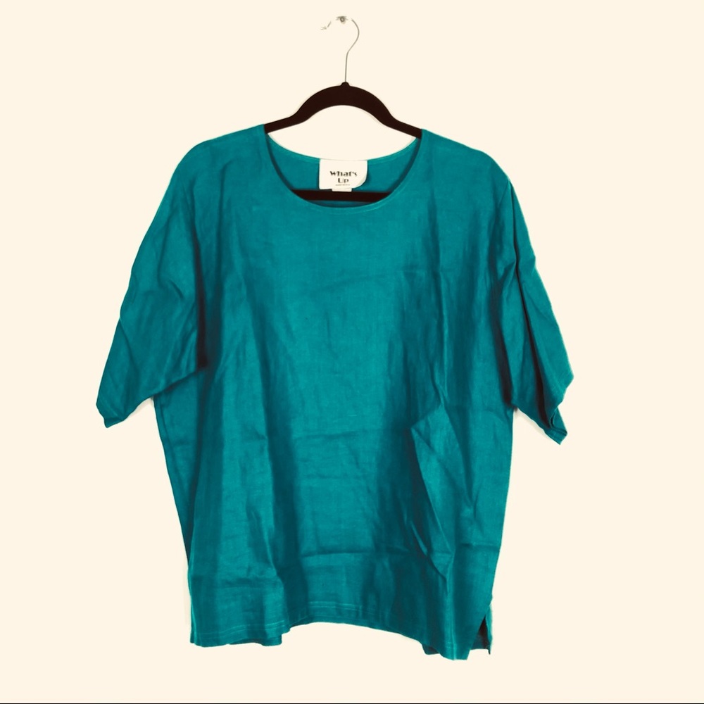 Vintage Turquoise Linen Outfit - Picture 2 of 5